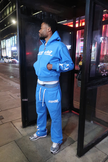 Ocean blue puff print tracksuit