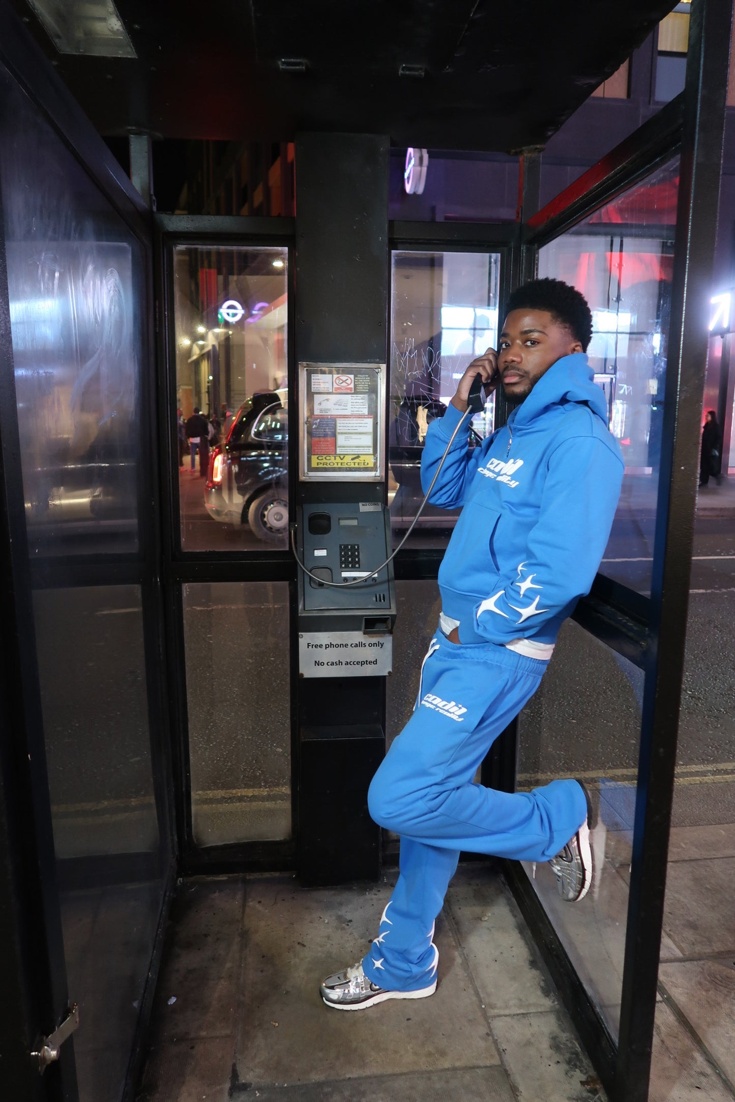 Ocean blue puff print tracksuit