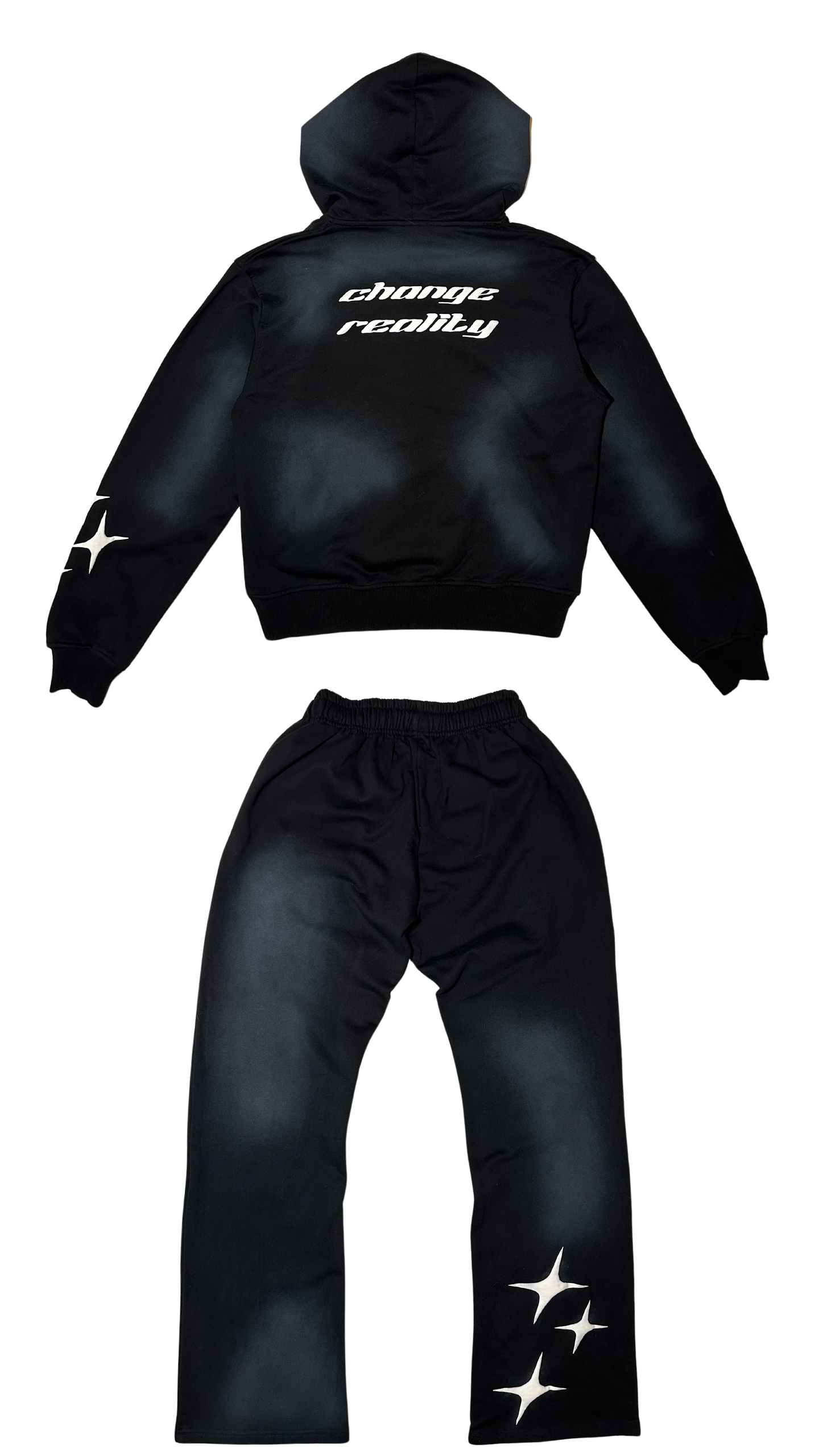 Exclusive black sun fade puff print tracksuit