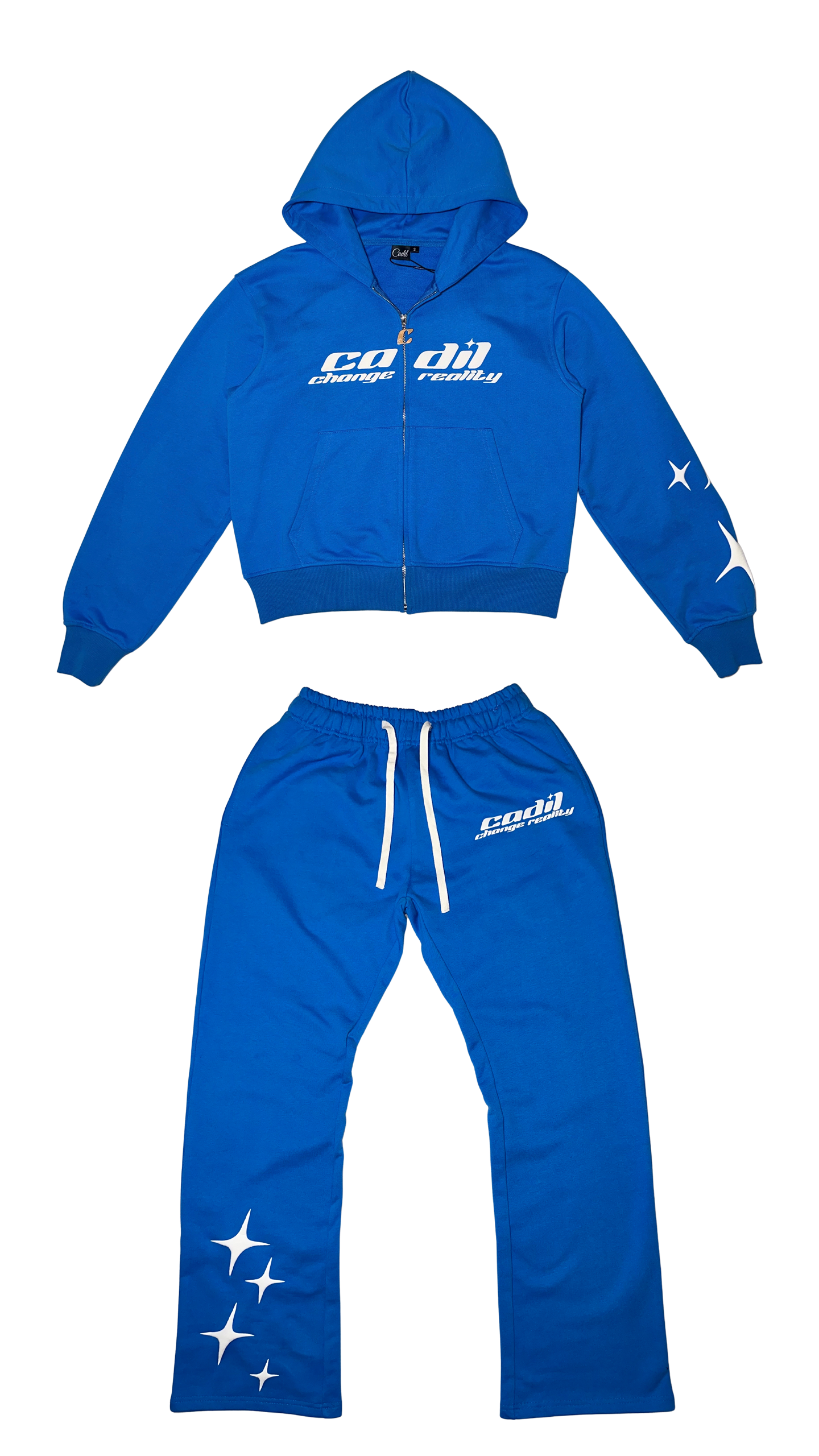 Ocean blue puff print tracksuit