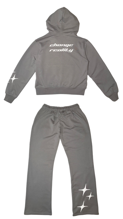 Light grey puff print tracksuit